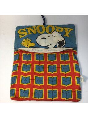 Vintage Snoopy & Woodstock Cotton Wall Hanging Organizer